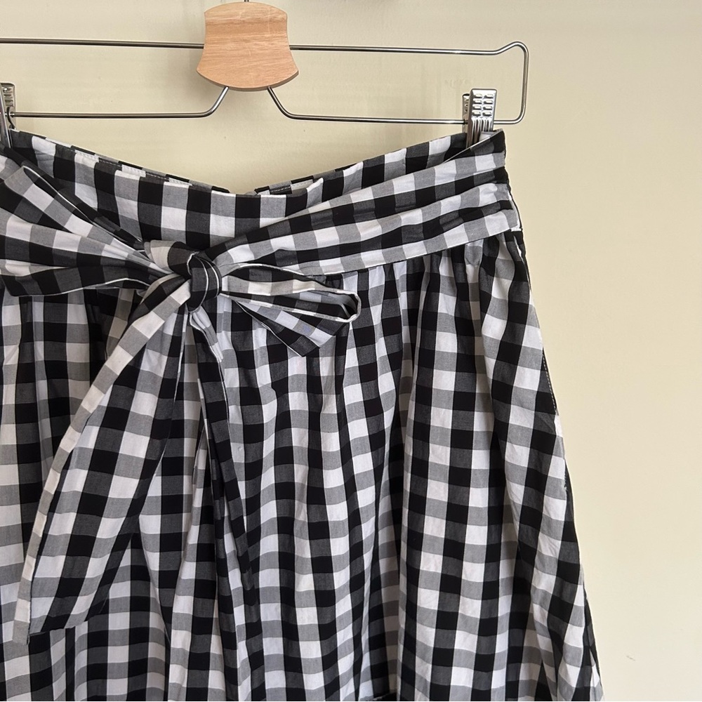 J CREW Gingham Flounce Hem Midi Skirt 10